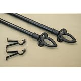 A&F Rod D�cor - NEW Decorative Curtain Rod #22, 48-84 inch, black by 