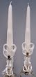 Carved Tapers wih Western Charms, White with Gold Charms