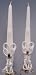 Carved Tapers wih Western Charms, White with Gold Charms