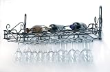 Concept Housewares 8 Bottle Wall/Ceiling Mount Glass & Wine Rack