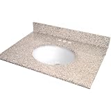 Pegasus 25992 Solid Surface Granite Vanity Sink Top Bathroom Sink - Golden Hill / White