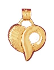 Dazzlers Solid 14k Gold Heart Charm Pendant Available in three colors from jewelsberry (weights: 1.5 grams only)