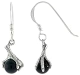 Sterling Silver Eagle's Fist Drop Earrings, 9/16 (14mm) tall