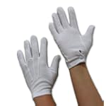 White 100% Cotton Gloves with Snap Closure