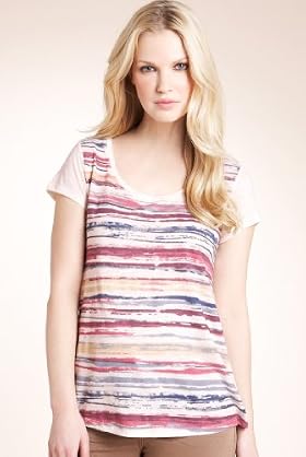Indigo Collection Sequin Stripe T-Shirt with Modal