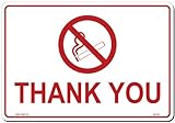 UPC 762529016008 product image for Lynch Signs 14 in. x 10 in. Sign Red on White Plastic Thank You for Not Smoking | upcitemdb.com