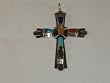 Sterling Silver Multi-Stone Cross Pendant - PD-0016