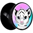 7mm Black Acrylic Baby White Tiger Saddle Plug