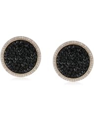 Sterling Silver Genuine Swarovski Elements Crystal Rock and Cubic Zirconia Border Clutchless Earrings