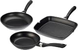Elo 62853 Pfannenset Triologie 3-teilig (Bratpfanne 20 cm, Bratpfanne 24 cm, Grillpfanne 28 x 28 cm)