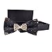 Hello Tie Solid Silver Dot Gold Edge Luxurious Pre-tied Bow Ties Black