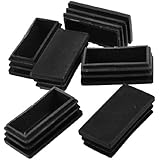 Plastic Rectangle Blanking End Cap Tubing Tube Inserts 25mmx50mm 6 Pcs