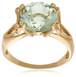 10k Yellow Gold Green Quartz Ring, Size 7 