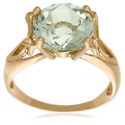 Yellow Gold Green Quartz Ring 10k