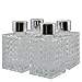 Ougual Set of 4 Diamond Emboss Square Glass Diffuser Bottles 9.5cm High 100ml Fragrance Accessories for Essential Oils #11