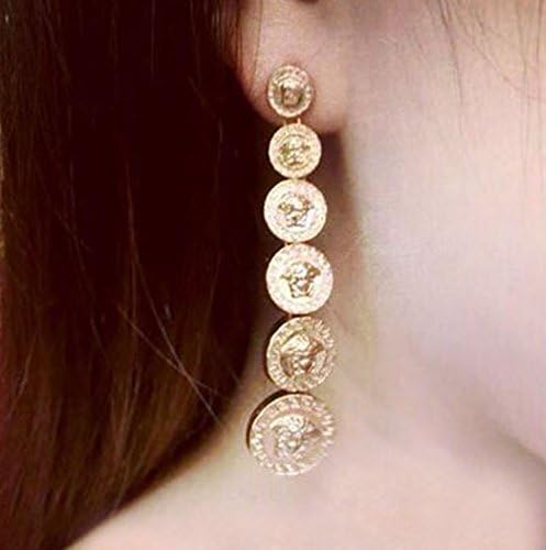 LAPRAPHA New Europe and United States Major Suit Personality Exquisite Retro Metal Head Punk Gold Stud Earrings For Women M00