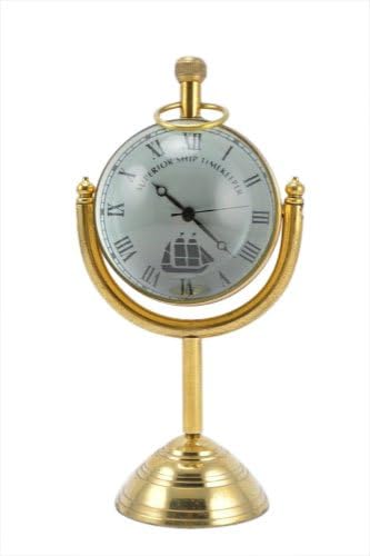 Antique maritime shiny brass desk clock Nautical gift