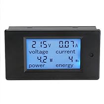 DROK® Digital Multimeter AC 80-260V 100A Voltage Amperage Power Energy Meter AC Volt Amp Tester Voltmeter Ammeter Watt Meter LCD Digital Blue Display Volts Current Measuring with Transformer CT
