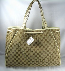 Gucci Handbags (Beige/Brown/White) 170206 Large Peggy Tote