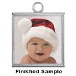 Memory Frame Photo Charm Kit Hinged Metal Frame + 2 Glass Inserts 1 1/2 Polished Chrome