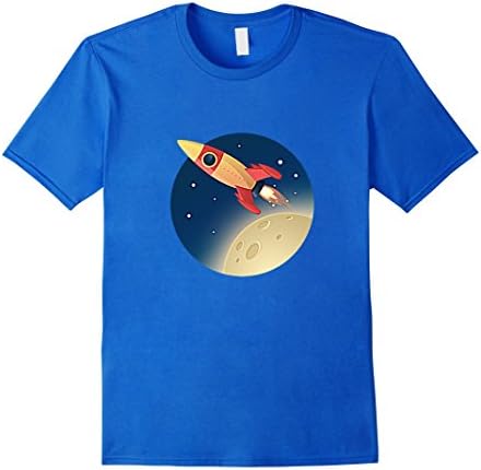 Men's Rocket Space Kids T-Shirt choose color &amp; size Medium Royal Blue