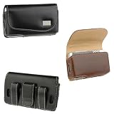 Apple iPhone PDA Premium Leather Horizontal Holster Carrying Case with Belt Loop and Clip - Style H17
