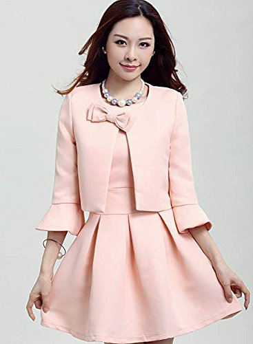 スーツ ツーピース 通勤 オフィス オフィスカジュアル ノースリーブ ワンピース セットアップ アンサンブル キュート カジュアル パーティ ２次会 レディース 秋物 冬物 可愛いスカーフ付き R278