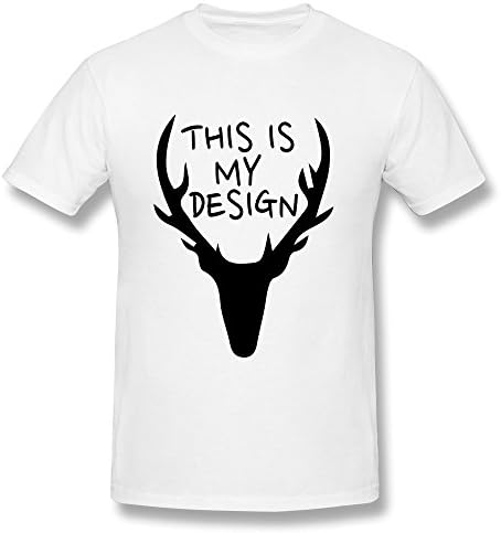 XUEJW Men's Design Deer Cotton T Shirt,M,White