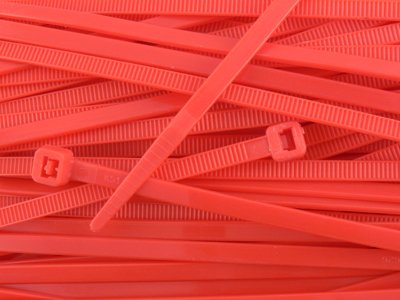 8 Inch Red Standard Nylon Zip Tie - 100 Pack On Sale