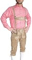 Bayrische Trachten Lederhose Rindsvelour Hosentr&auml;ger BEIGE Oktoberfest