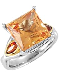 Genuine Precious Topaz and Citrine Ring