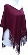Handmade Poncho - Sonoma Wine (100% Hand-crocheted Border) Handmade Poncho - Sonoma Wine (100% Hand-crocheted Border)