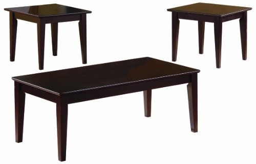 Coaster 3-Piece Occasional Table Set with Tapered Legs, Cappuccino