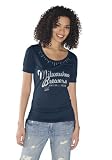 MLB Women's Milwaukee Brewers Short Sleeve Round Neck (Navy, X-Large)