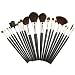 20 Black Makeup Set Cosmetic Brush w/ Case Kit
