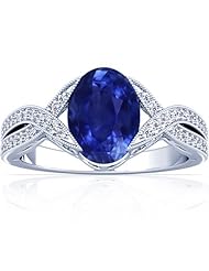 Platinum Oval Cut Blue Sapphire Fana Designer Ring (GIA Certificate)
