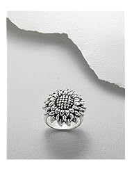 Flower Ring In 92.5 Sterling Silver
