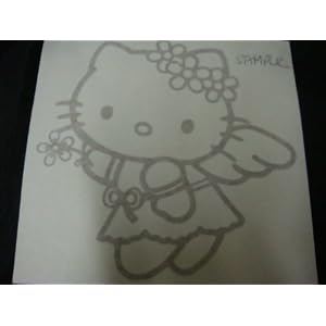 "Hello Kitty" Racing Car Decal Sticker (New) Gold Angel style