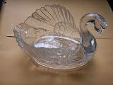 Acrylic Swan Clear Plastic Crystal Cut Bowl Centerpiece 9 Inches Big