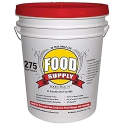 Food For Health Vegetarian Emergency Food Supply 275 Servings Up to a 20 Year Shelf Life Weather Proof Bucket