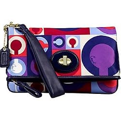 Coach Resort Op Art Foldover Clutch Wristlet Bag