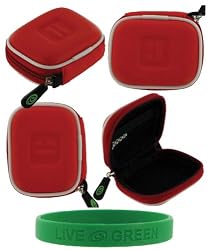 Red Ultra Slim Hard Shell Bluetooth Carrying Case for BlueAnt Z9 Z9i X3 V1 V12
