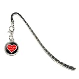 Graphics and More I Love You More Red Heart Metal Bookmark Page Marker with Charm (CHARM_BOOK_0522)