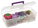 Akro-Mils 09912 CLPUR 12-Inch Plastic Art Supply Craft Storage Tool Box, Semi-Clear