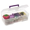 Akro-Mils 09912 CLPUR 12-Inch Plastic Art Supply Craft Storage Tool Box, Semi-Clear