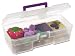 Akro-Mils 09912 CLPUR 12-Inch Plastic Art Supply Craft Storage Tool Box, Semi-Clear