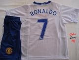 MANCHESTER United FC RONALDO Soccer Jersey Away White Adult Large (FREE Shorts)