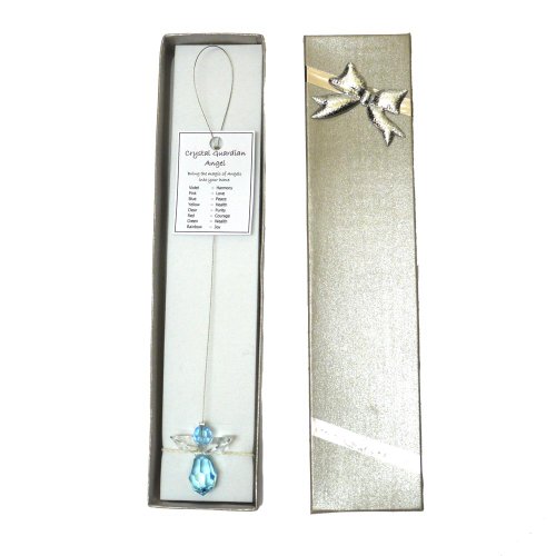 Crystal Guardian Angel suncatcher, Gift-Boxed - Blue (Peace)