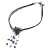 Oi! - Ladies Purple Suede Amethyst Flower Pendant Necklace - N0606