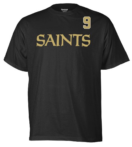 NFL Men's New Orleans Saints Drew Brees Game Gear Player Tee (Black, Large)